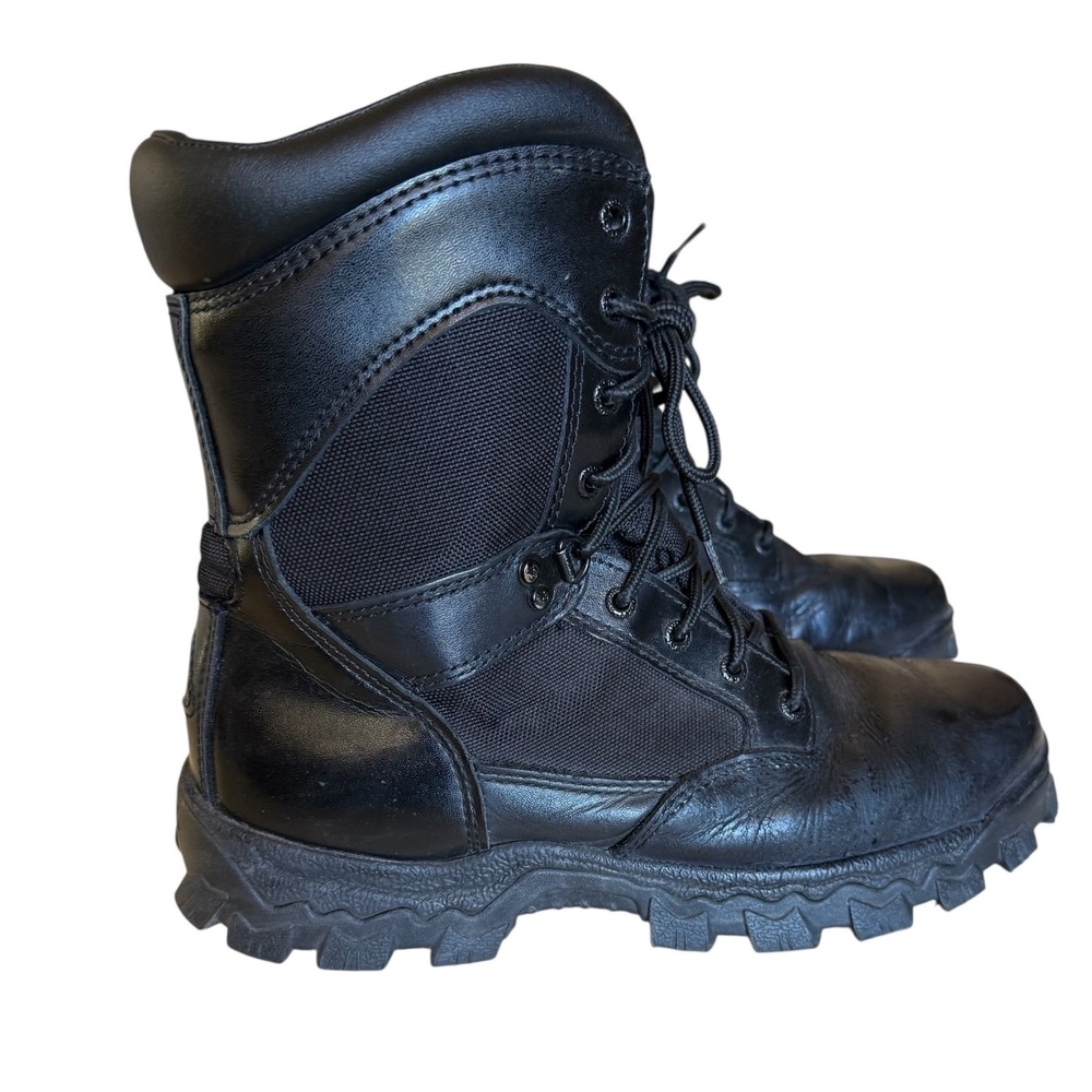 Rocky Alpha Force Waterproof Boots Size 10.5 Black‎ Leather Zipper Duty Work